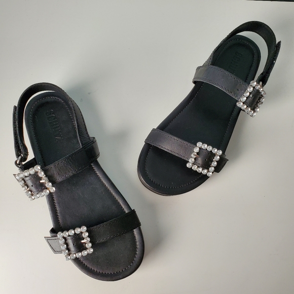 NEW Schutz Ruth Platform Sandals 90's Y2K Grunge Rhinestone Buckles Leather - Picture 8 of 8